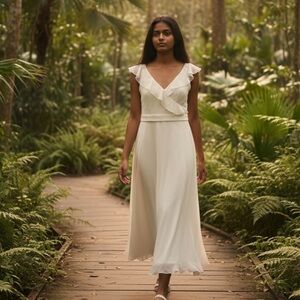 Morilee white sleeveless long wedding gown very good condition size 10 Clean